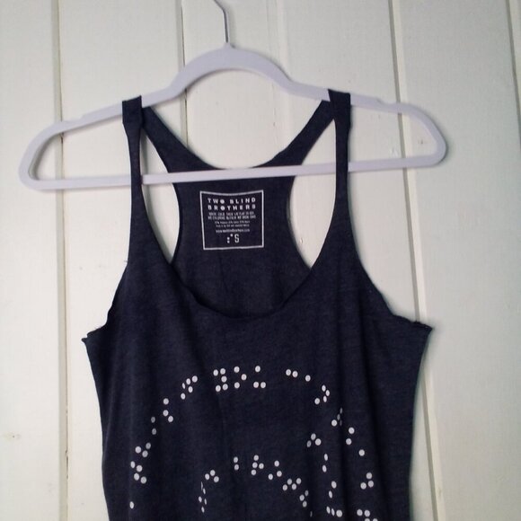 Two Blind Brothers Tank Top Women S Sleeveless Racer Back Soft Stretch Gray - Picture 4 of 13